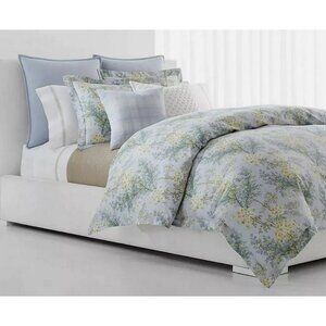Ralph Lauren Full Queen Blue Yellow Floral Duvet 3 Piece Set Sadie NEW